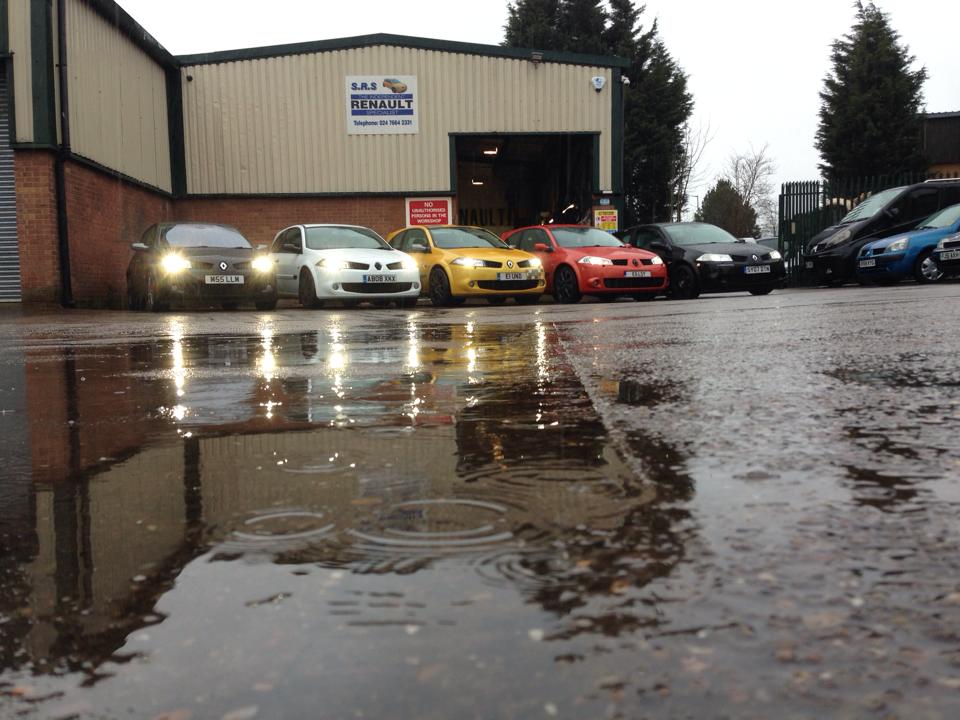Renault Meganes outside SRS Renault Specialist